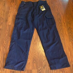 Carhartt Men's FR navy cargo pants. Size 36x36